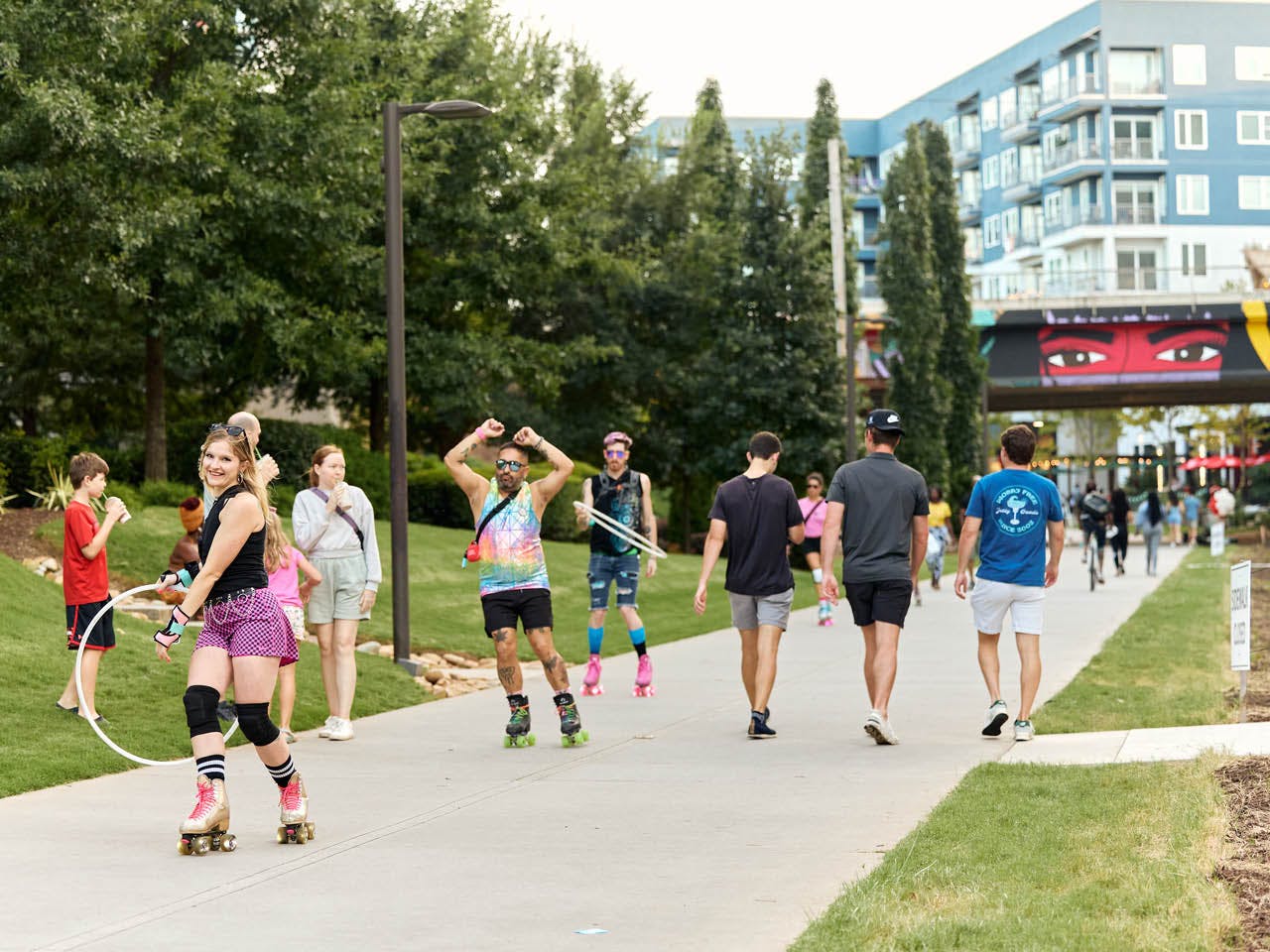 Rollerskaters and walkers on the Atlanta Beltline Eastside Trail. Photo by Erin Sintos.