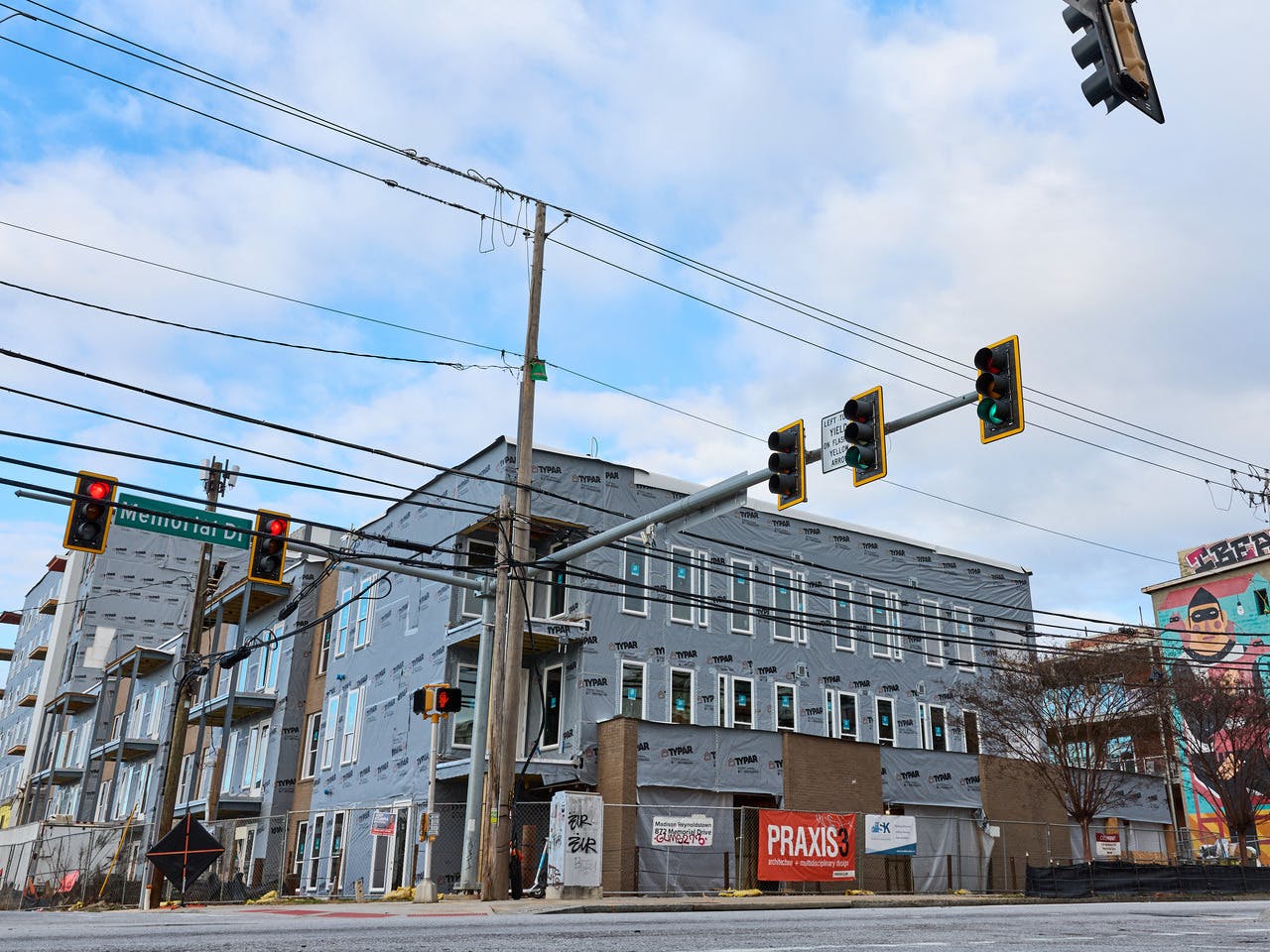 Madison Reynoldstown under construction as seen from Memorial